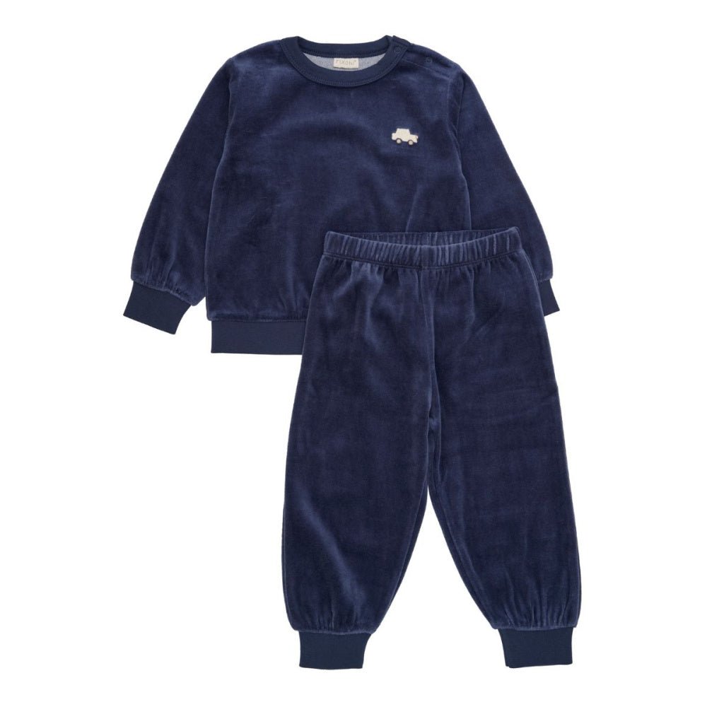 Fixoni - 2 delt Sett i Velour Indigo Blue - Guttelus.no