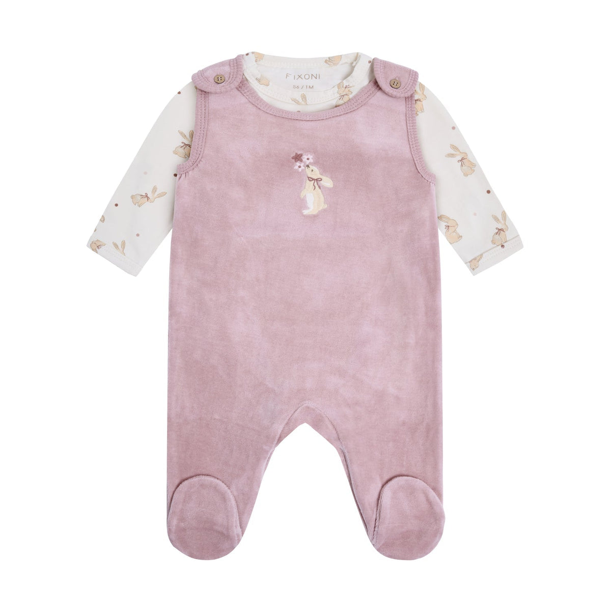 Fixoni - Babysett 2-delt Velour Keepsake Lilac - Guttelus