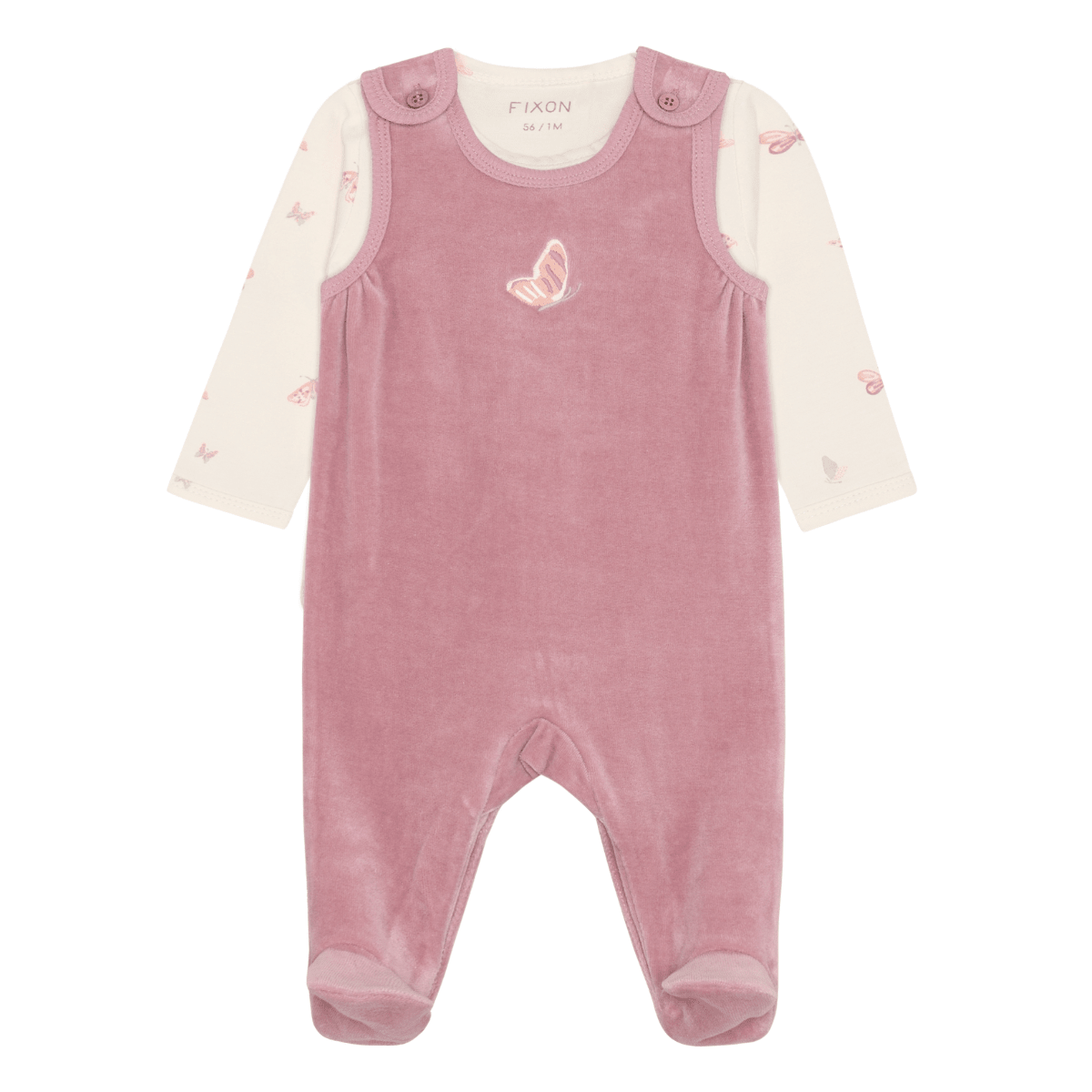 Fixoni - Babysett Body og Sparkebukse Velour Lilas - Guttelus.no