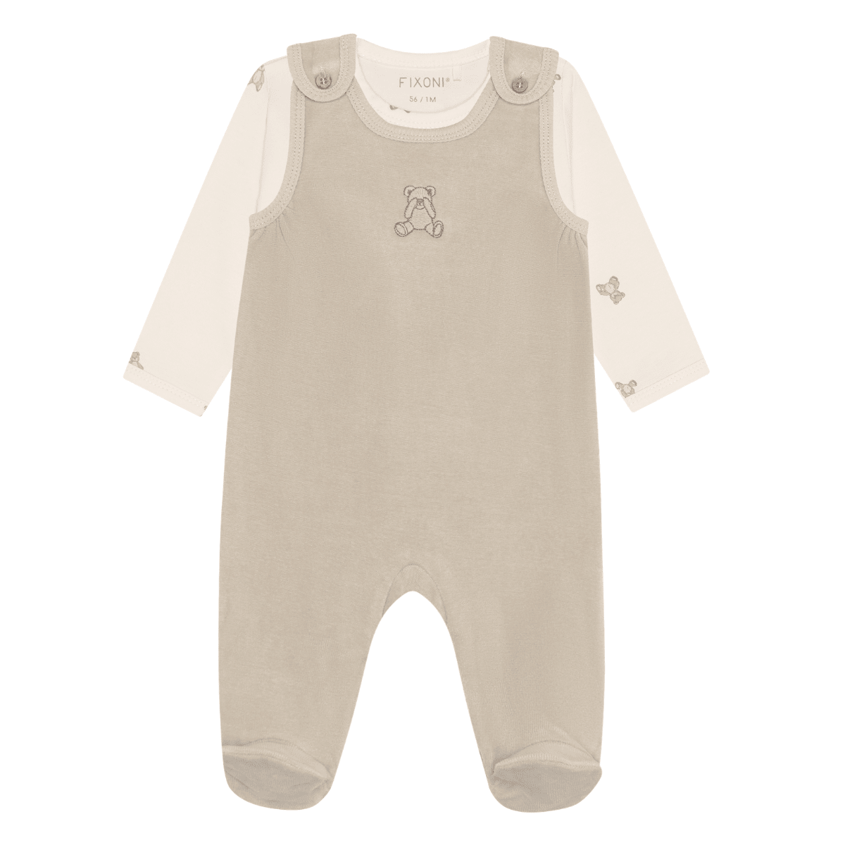 Fixoni - Babysett Body og Sparkebukse Velour Pure Cashmere - Guttelus.no