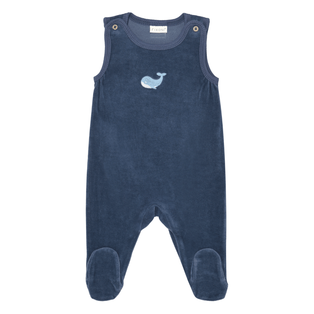 Fixoni - Babysett Body og Sparkebukse Velour Vintage Indigo - Guttelus.no
