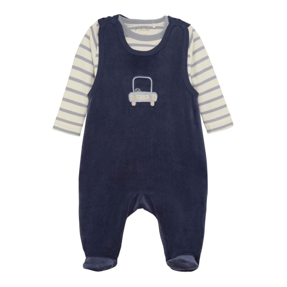 Fixoni - Sett, Body & Sparkebukse Velour Indigo Blue - Guttelus.no