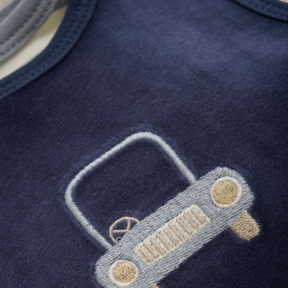 Fixoni - Sett, Body & Sparkebukse Velour Indigo Blue - Guttelus.no