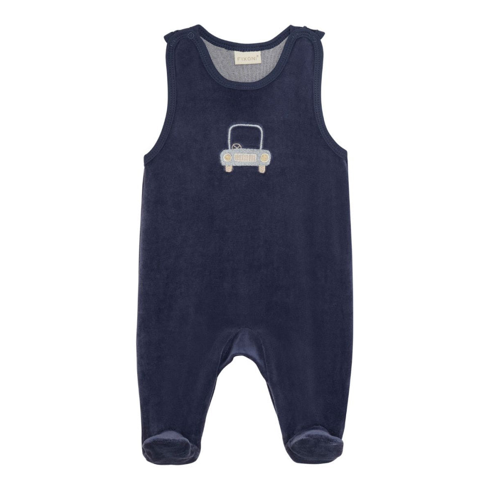 Fixoni - Sett, Body & Sparkebukse Velour Indigo Blue - Guttelus.no