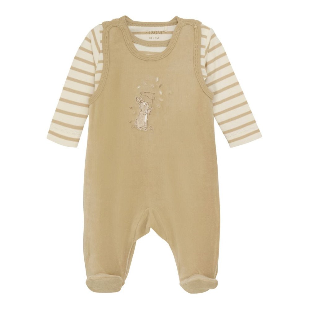 Fixoni - Sett, Body & Sparkebukse Velour Sesame - Guttelus.no