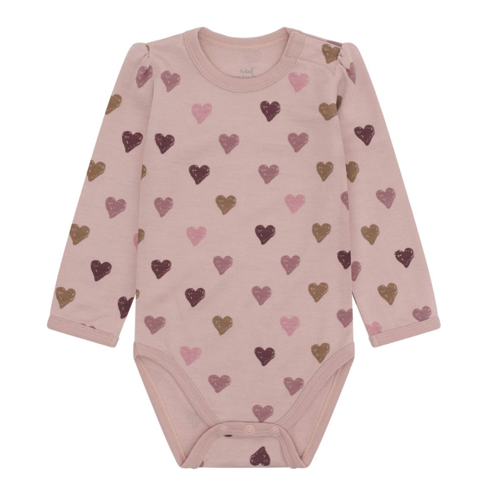 Hust And Claire - Body Ull/ Bambus Baloo Hearts Puff Adobe Rose
