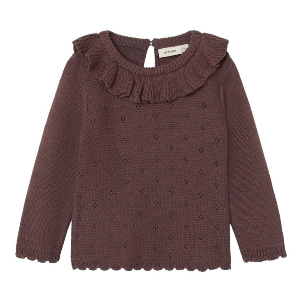 Lil'Atelier - Genser med Krage Strikket Laguna Peppercorn