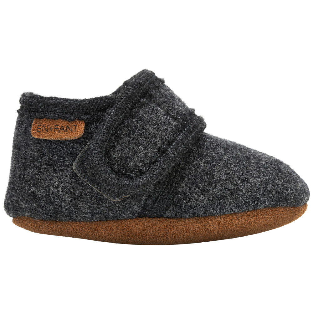 En Fant - Tøfler i Ull Dark Grey Melange
