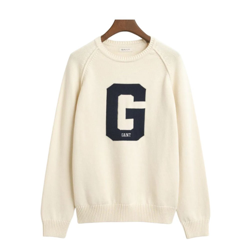 Gant - Genser Graphic Raglan Jr C-Neck Cream - Guttelus.no