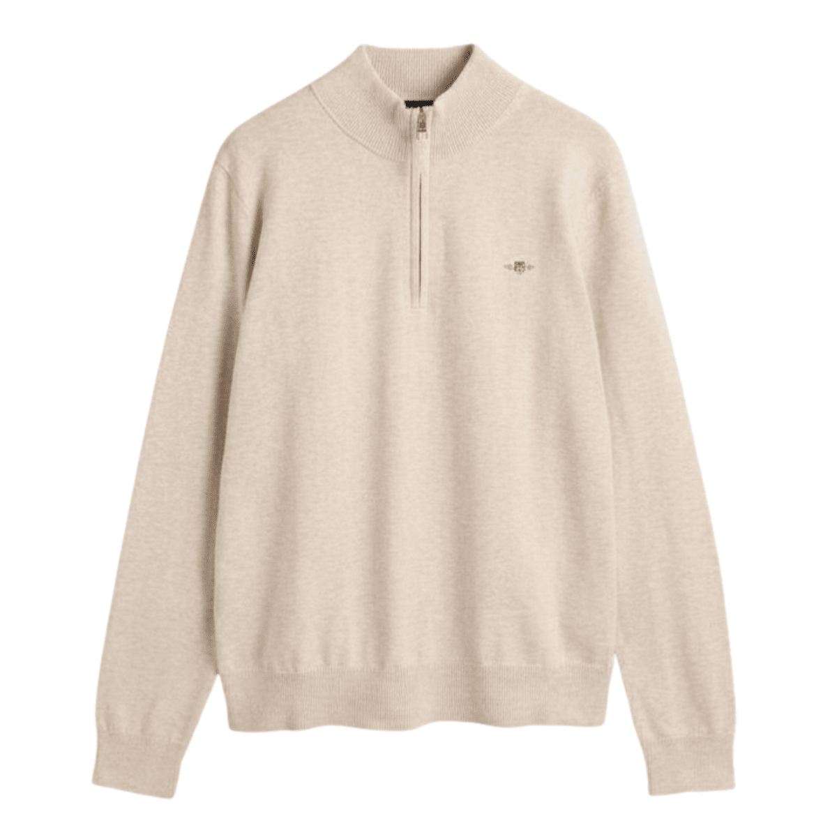 Gant - Genser Jr Shield Half Zip Light Beige Melange - Guttelus.no