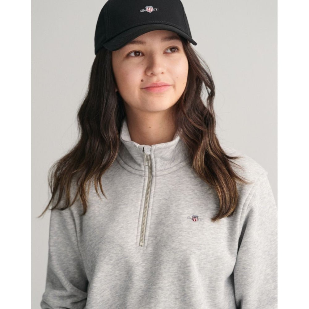 Gant - Genser Jr Shield Half Zip Light Grey Melange - Guttelus