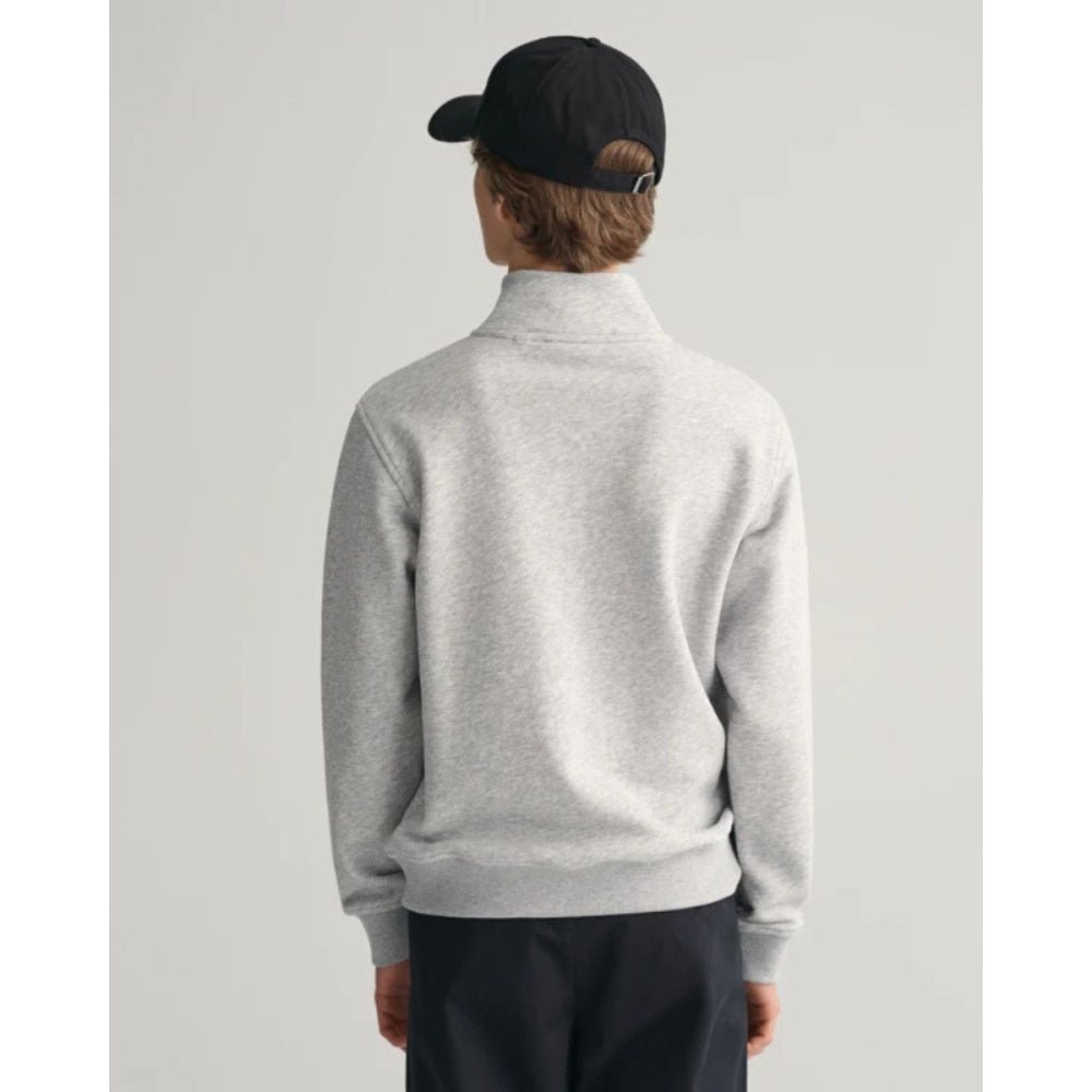 Gant - Genser Jr Shield Half Zip Light Grey Melange - Guttelus