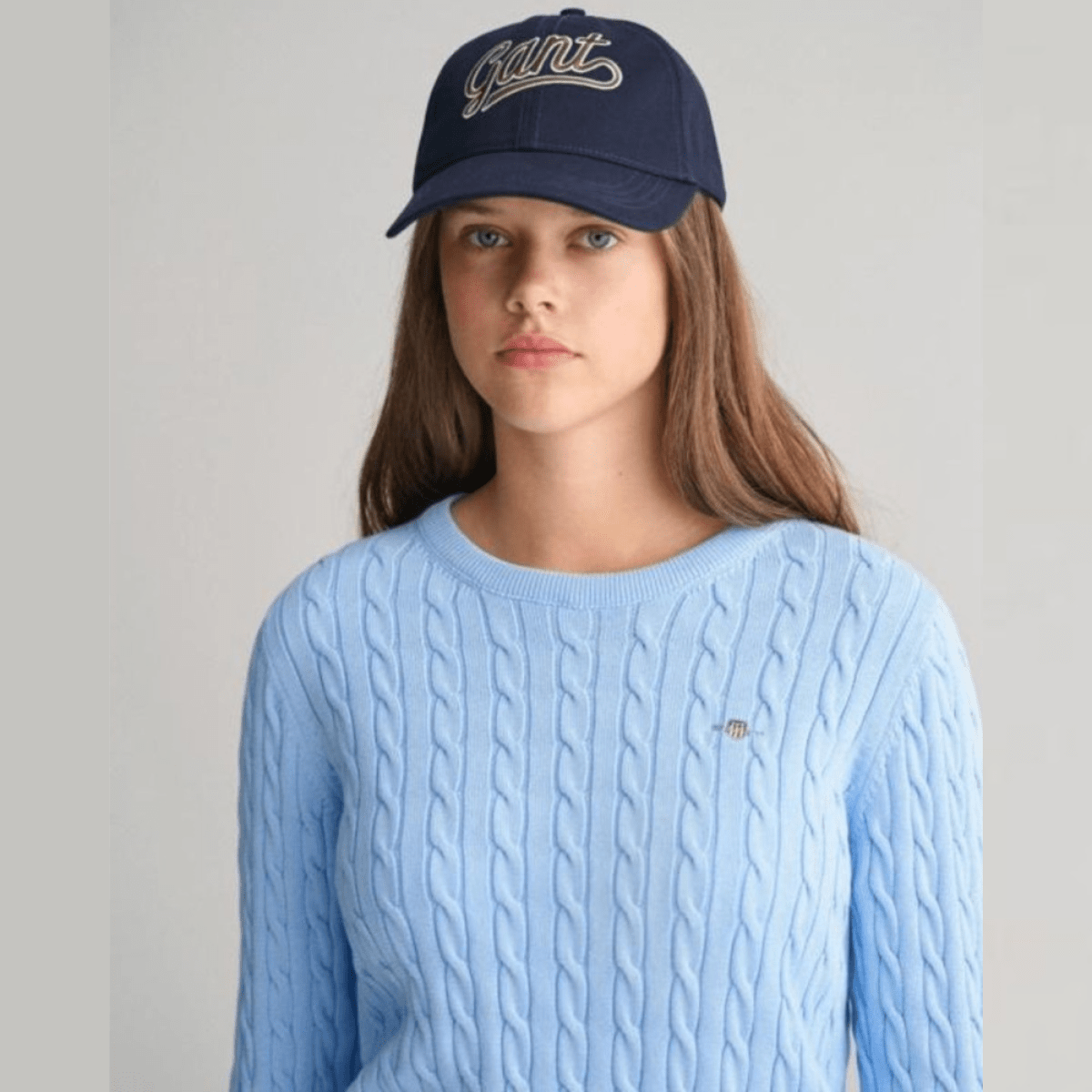 Gant - Genser Kabelstrikk Shade Blue - Guttelus.no