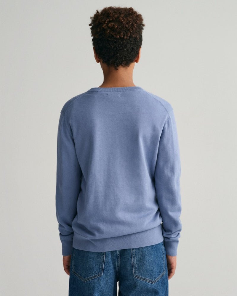 Gant - Genser Shield Classic C-Neck Muscari Blue - Guttelus.no