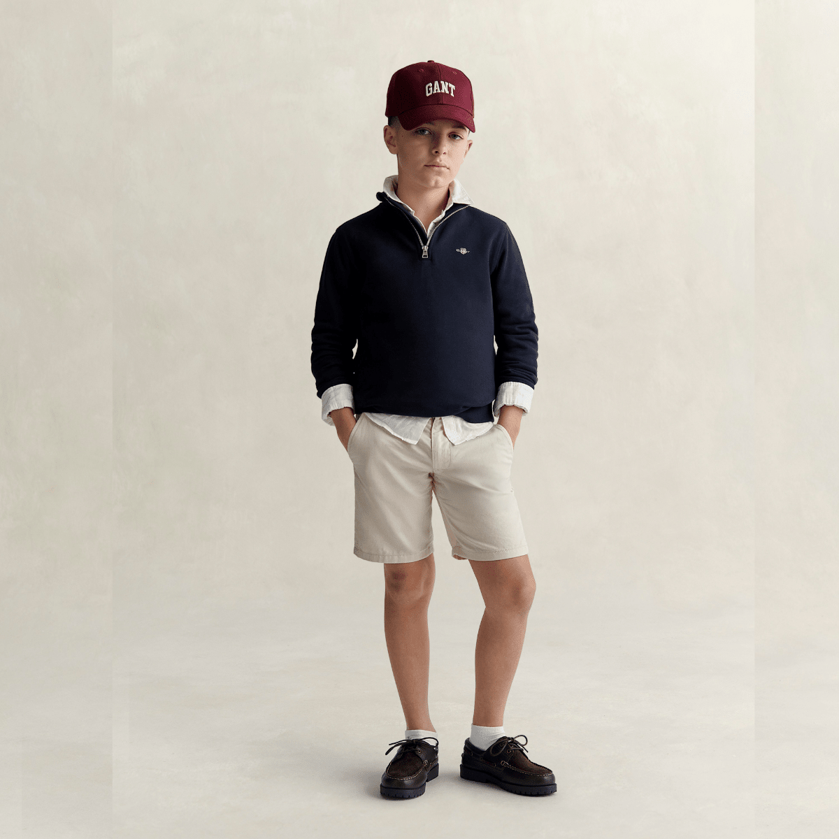 Gant - Genser Shield Half Zip Sweat Evening Blue - Guttelus