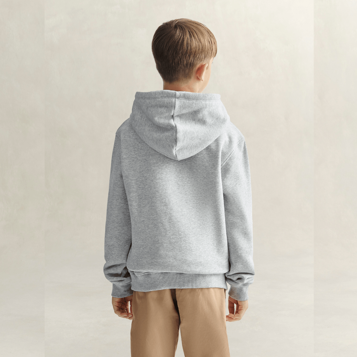 Gant - Hettegenser Check Applique Grey Melange - Guttelus