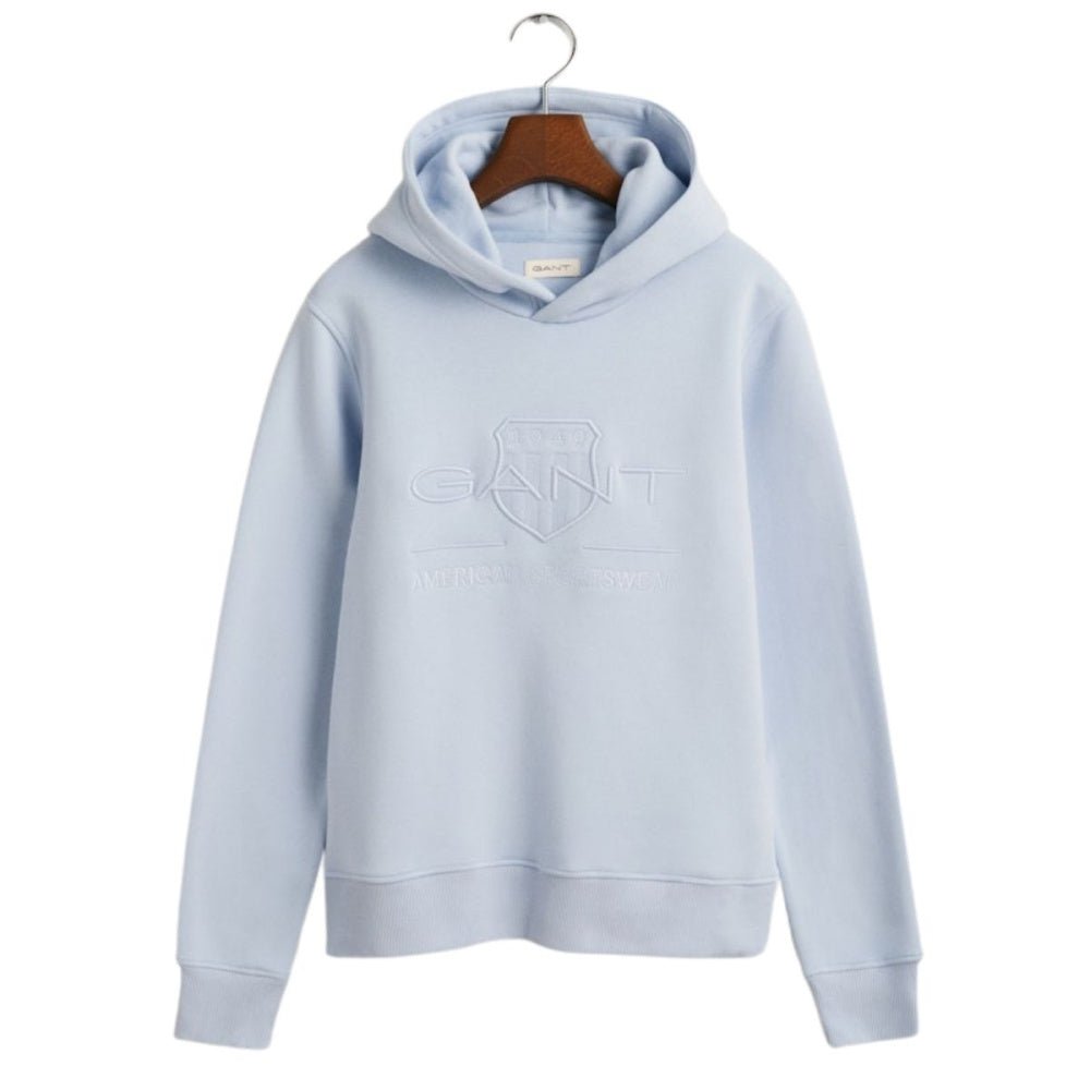 Gant - Hettegenser Tonal Hoodie Fresh Blue - Guttelus.no
