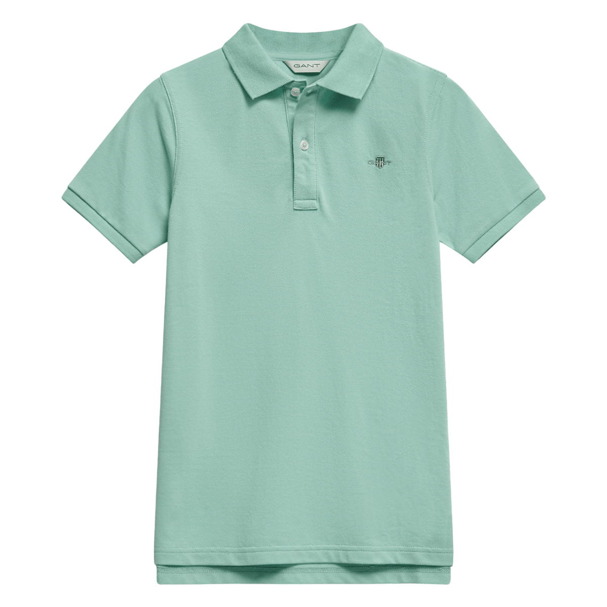 Gant - Pique Shield Jr SS Polo Washed Turquoise - Guttelus.no