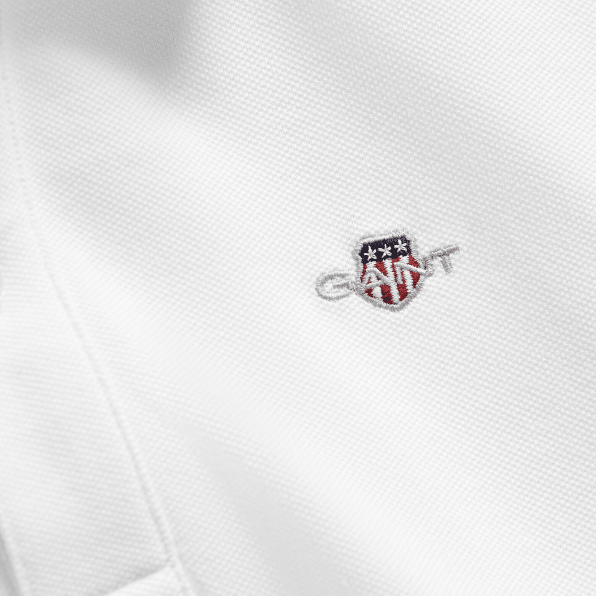 Gant - Pique Shield Jr SS Polo White - Guttelus.no