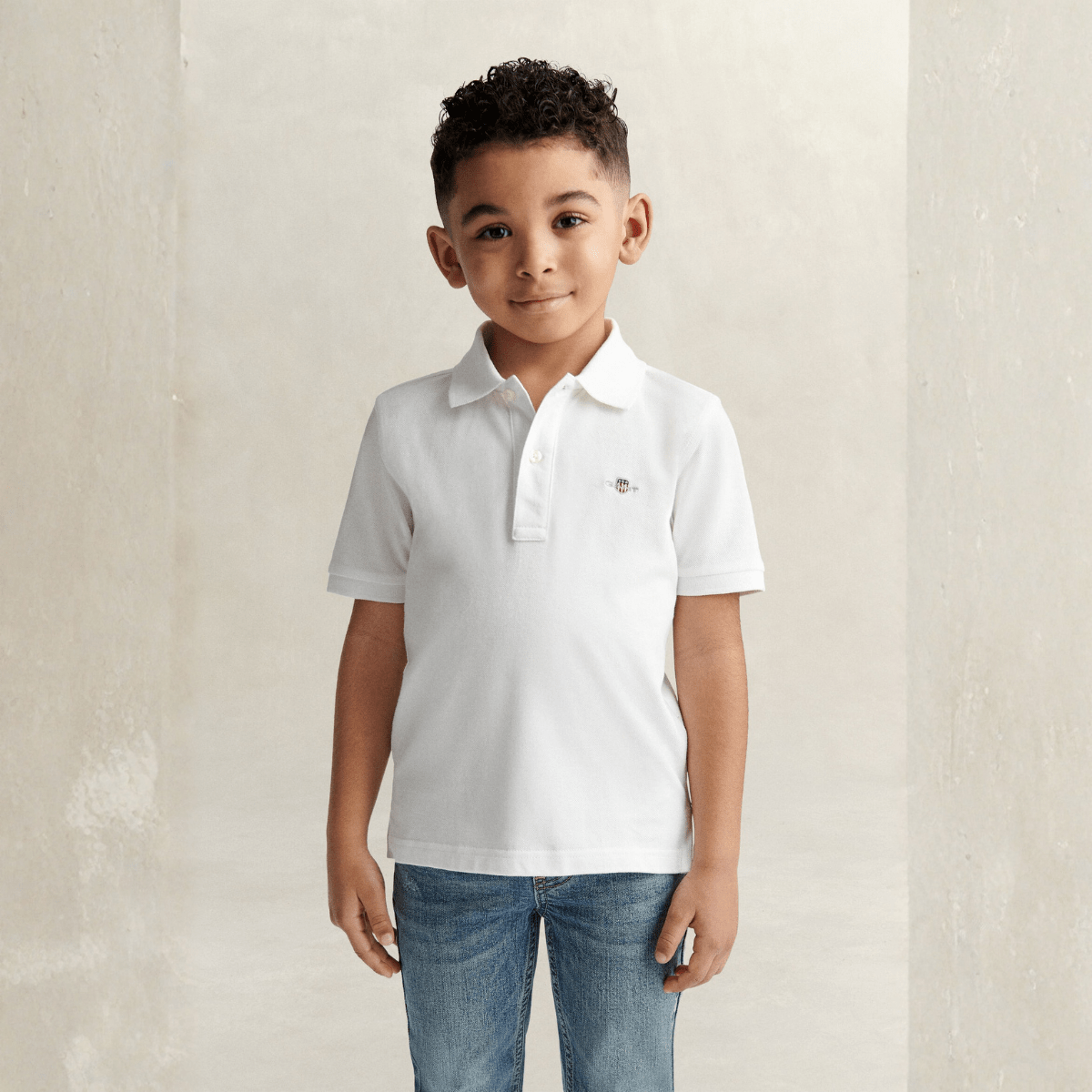 Gant - Pique Shield SS Polo White - Guttelus.no