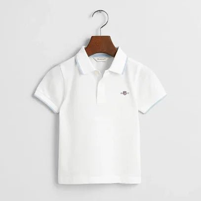 Gant - Poloskjorte Striped Polo Pique Rugger White - Guttelus.no