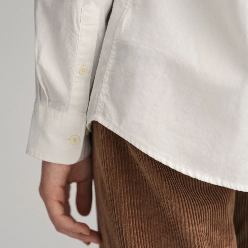 Gant - Skjorte Jr Shield Oxford BD White - Guttelus
