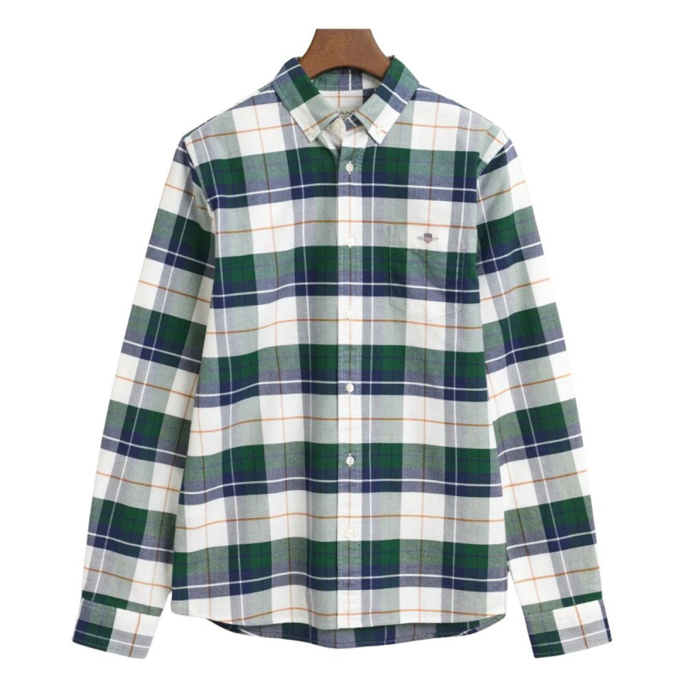 Gant - Skjorte Oxford Checked Forest Green - Guttelus.no
