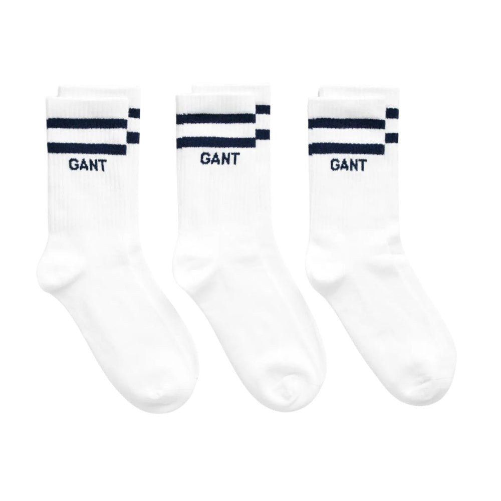 Gant - Sokker 3-Pk Sport White - Guttelus.no