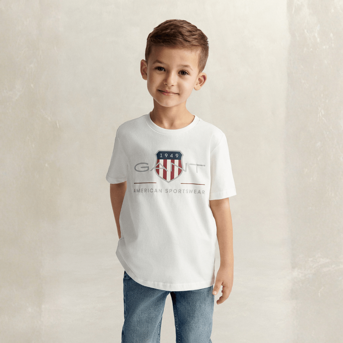 Gant - T-skjorte Archive Shield SS White - Guttelus.no