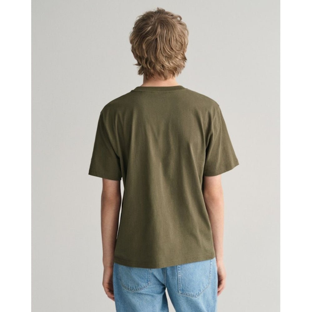 Gant - T-skjorte Graphic Script Juniper Green - Guttelus