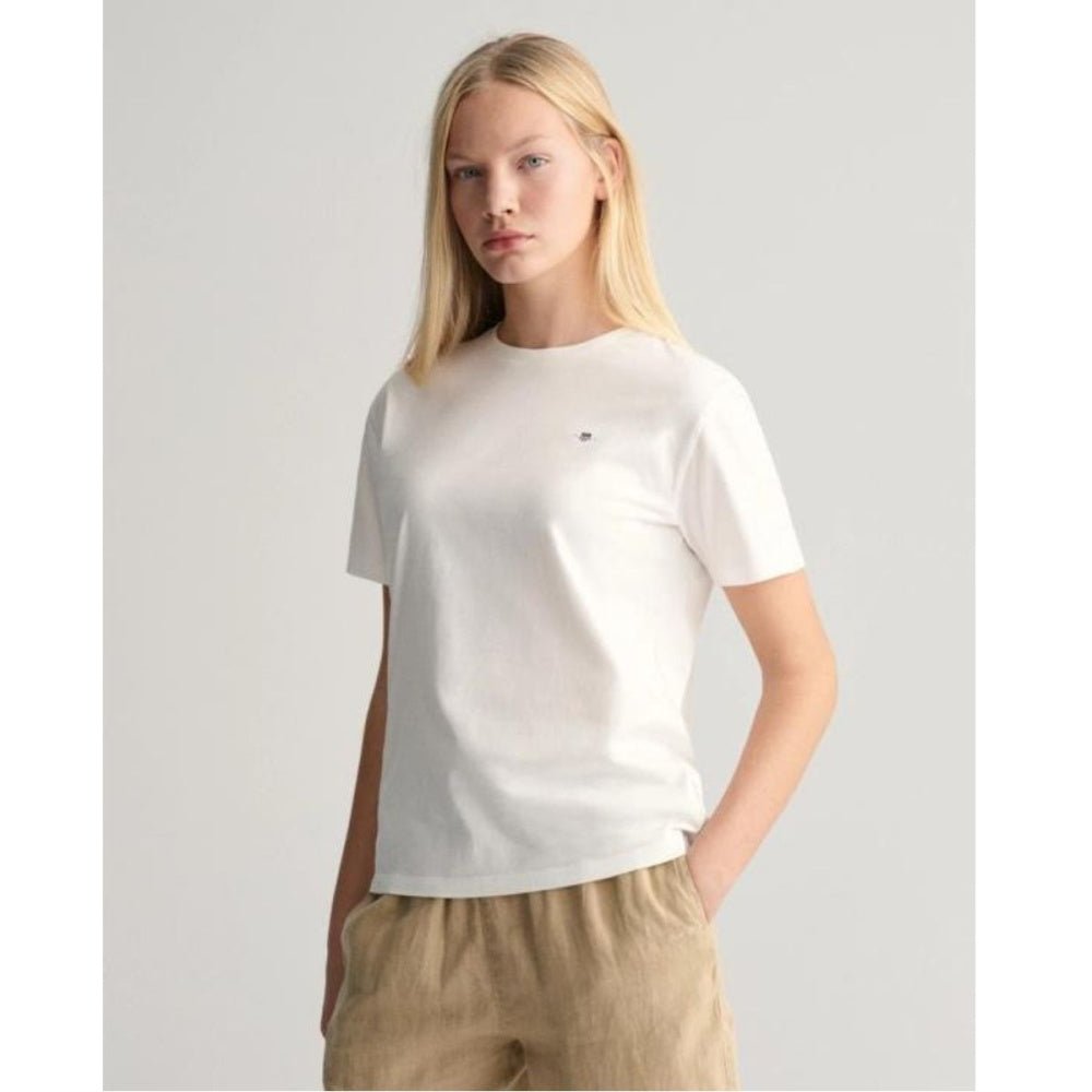 Gant - T-skjorte Jr Shield White - Guttelus