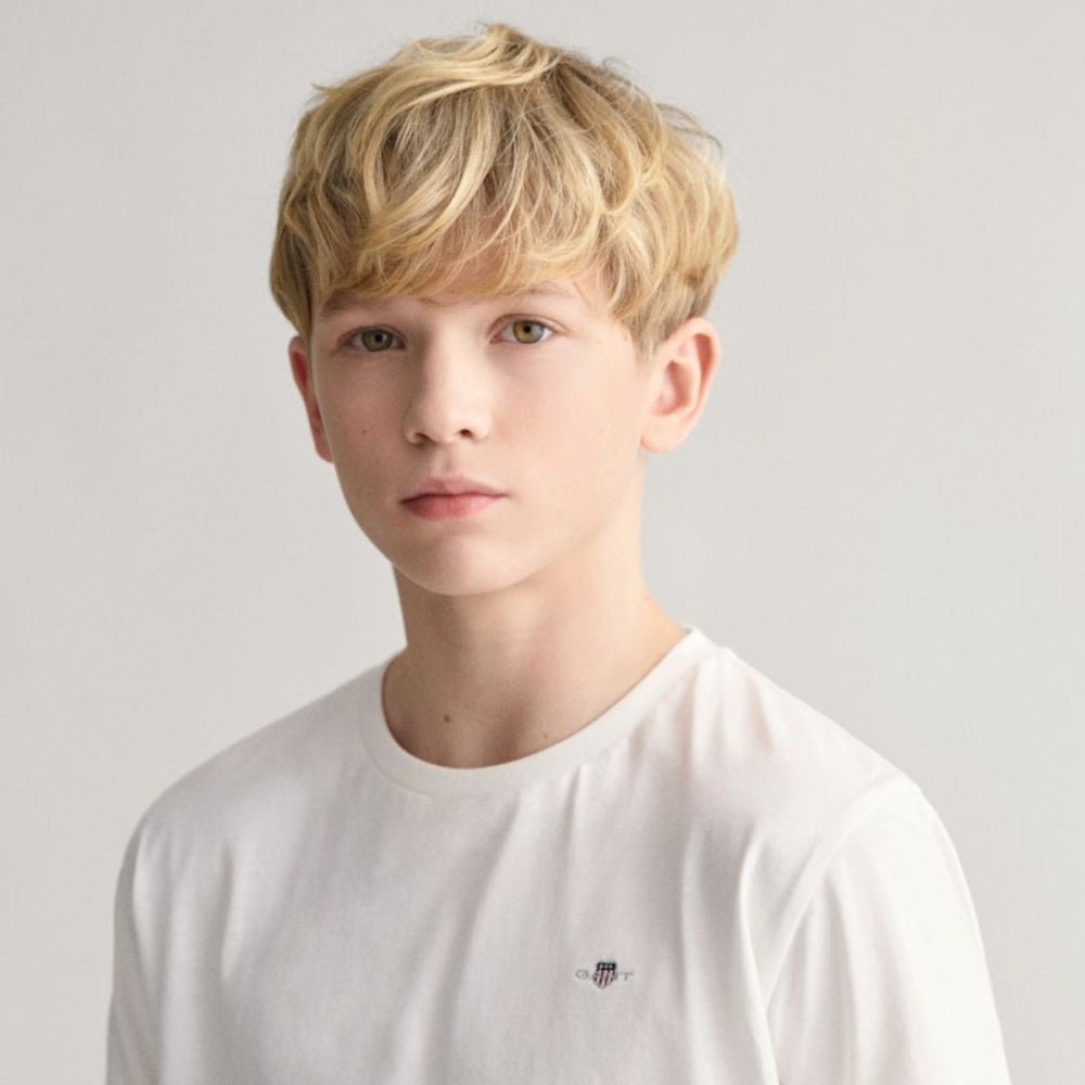 Gant - T-skjorte Jr Shield White - Guttelus