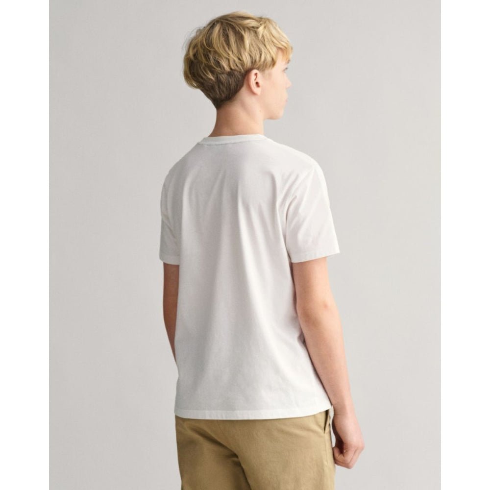 Gant - T-skjorte Jr Shield White - Guttelus