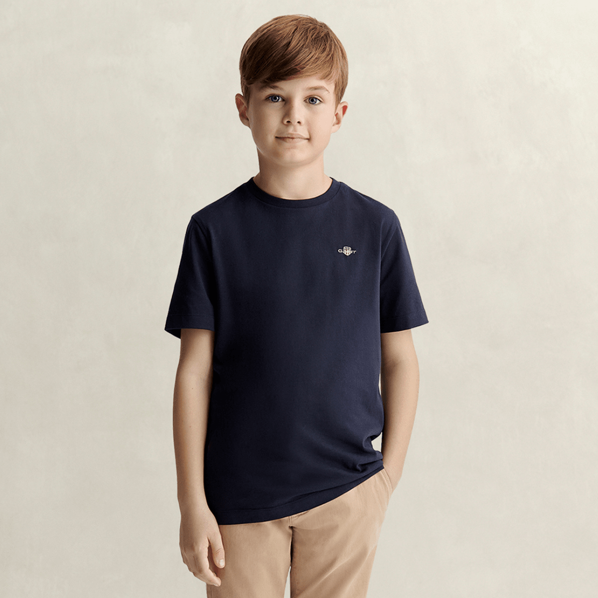 Gant - T-skjorte Shield Jr SS Evening Blue - Guttelus