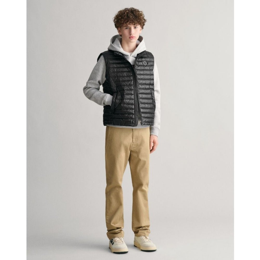 Gant - Vest Vattert Shiny Light Padded Black - Guttelus