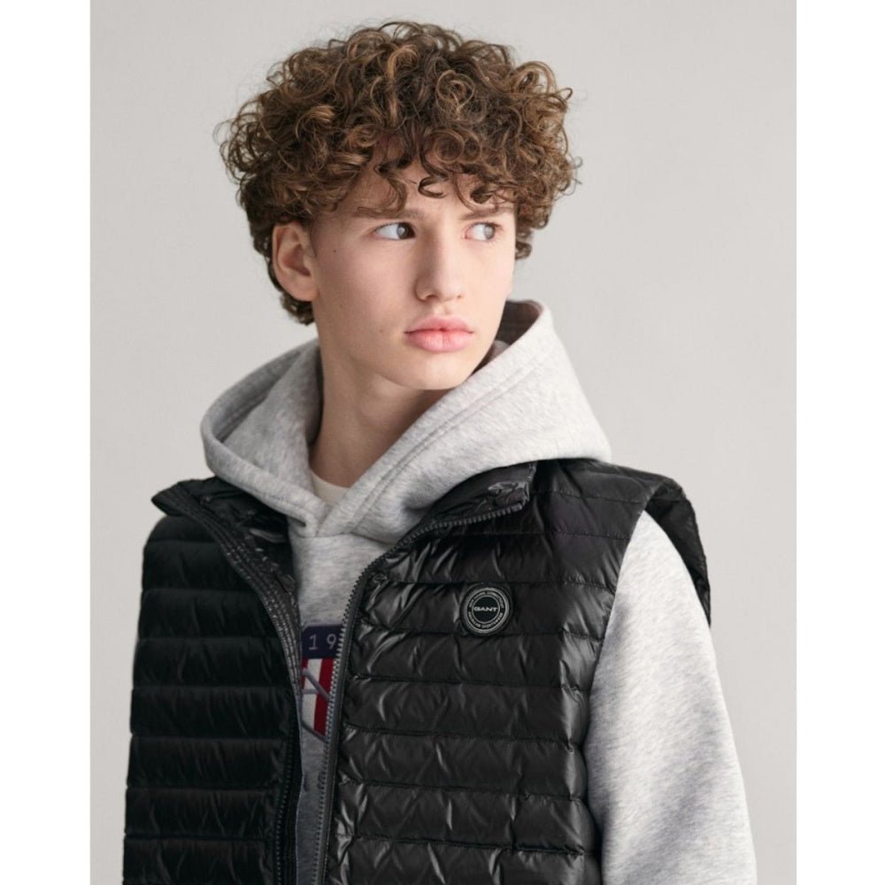 Gant - Vest Vattert Shiny Light Padded Black - Guttelus