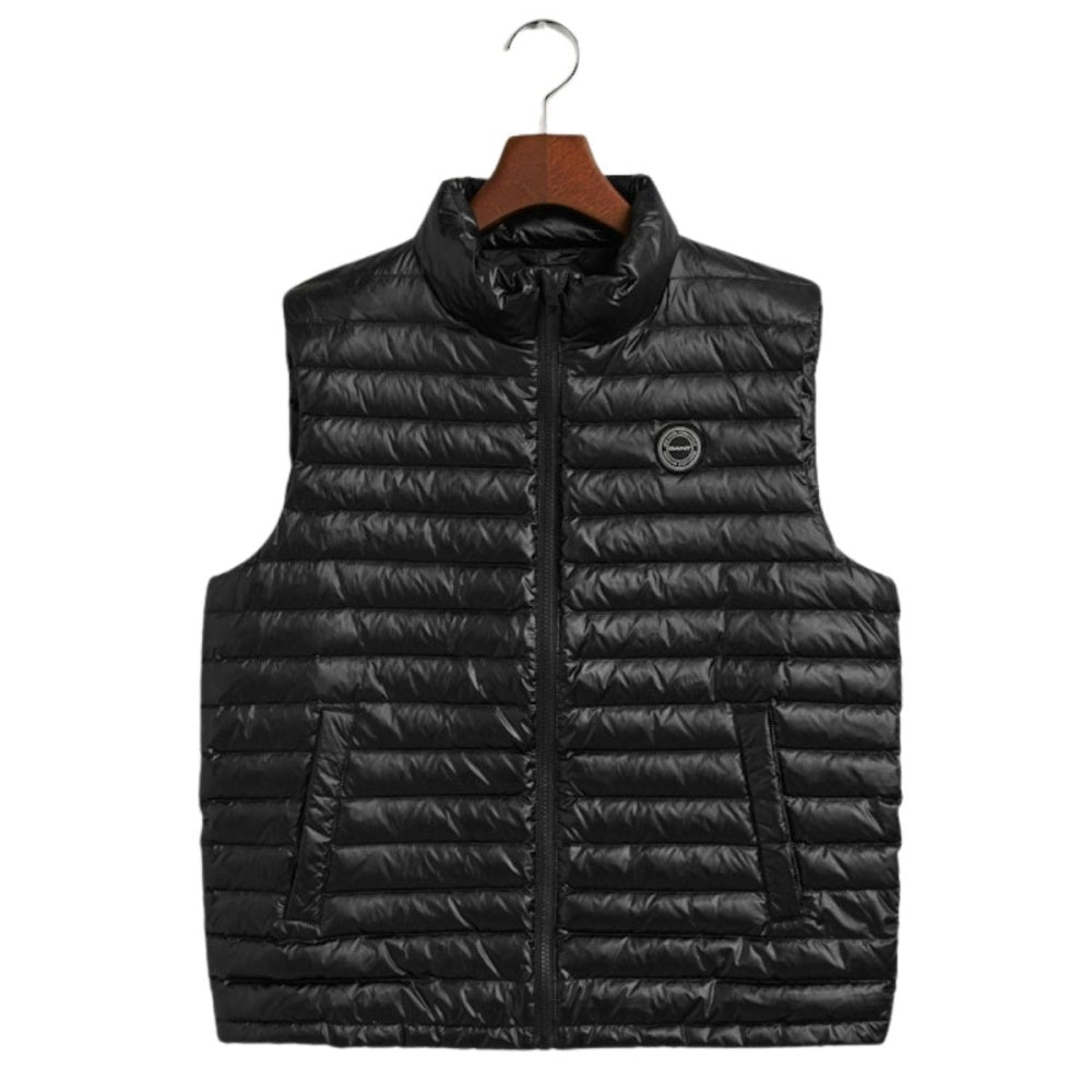 Gant - Vest Vattert Shiny Light Padded Black - Guttelus