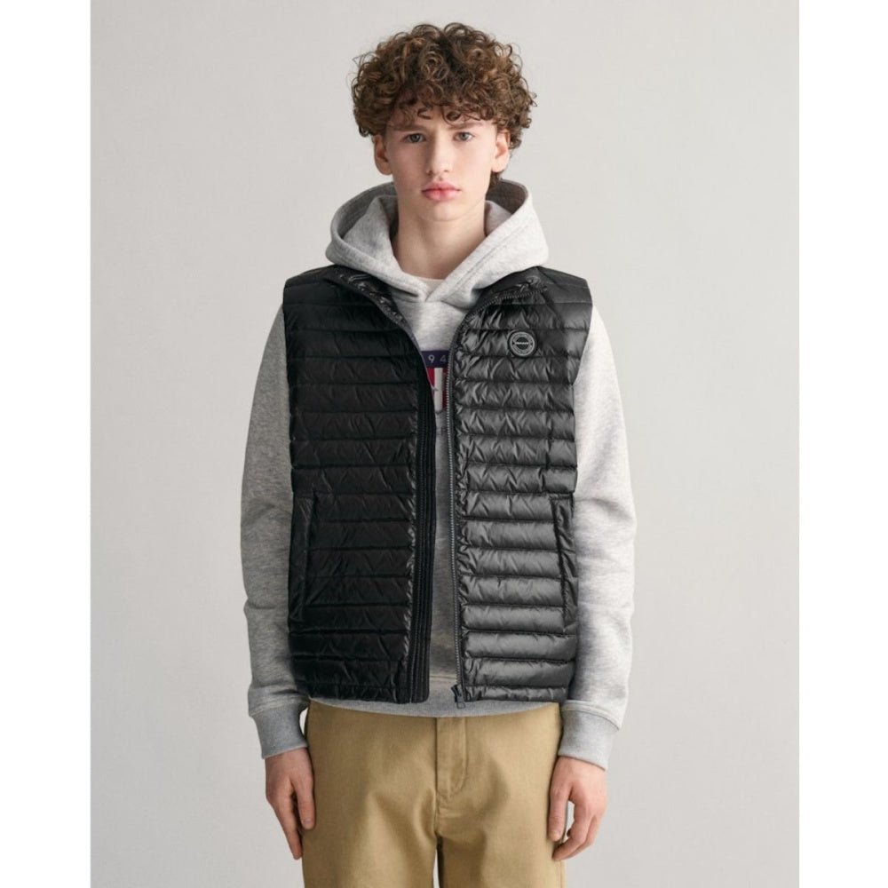 Gant - Vest Vattert Shiny Light Padded Black - Guttelus