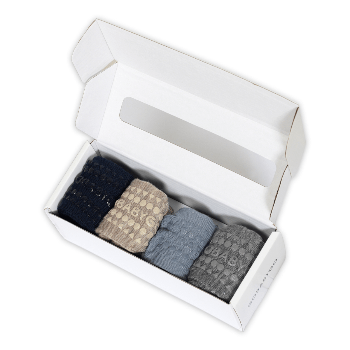 GoBabyGo - Sokker i Ull 4-pk Combo-box Blue/ Sand/ Blue/ Grey - Guttelus.no