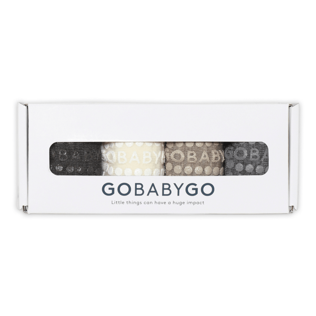 GoBabyGo - Sokker i Ull 4-pk Combo-box Brown/ Snow/ Sand/ Grey - Guttelus.no