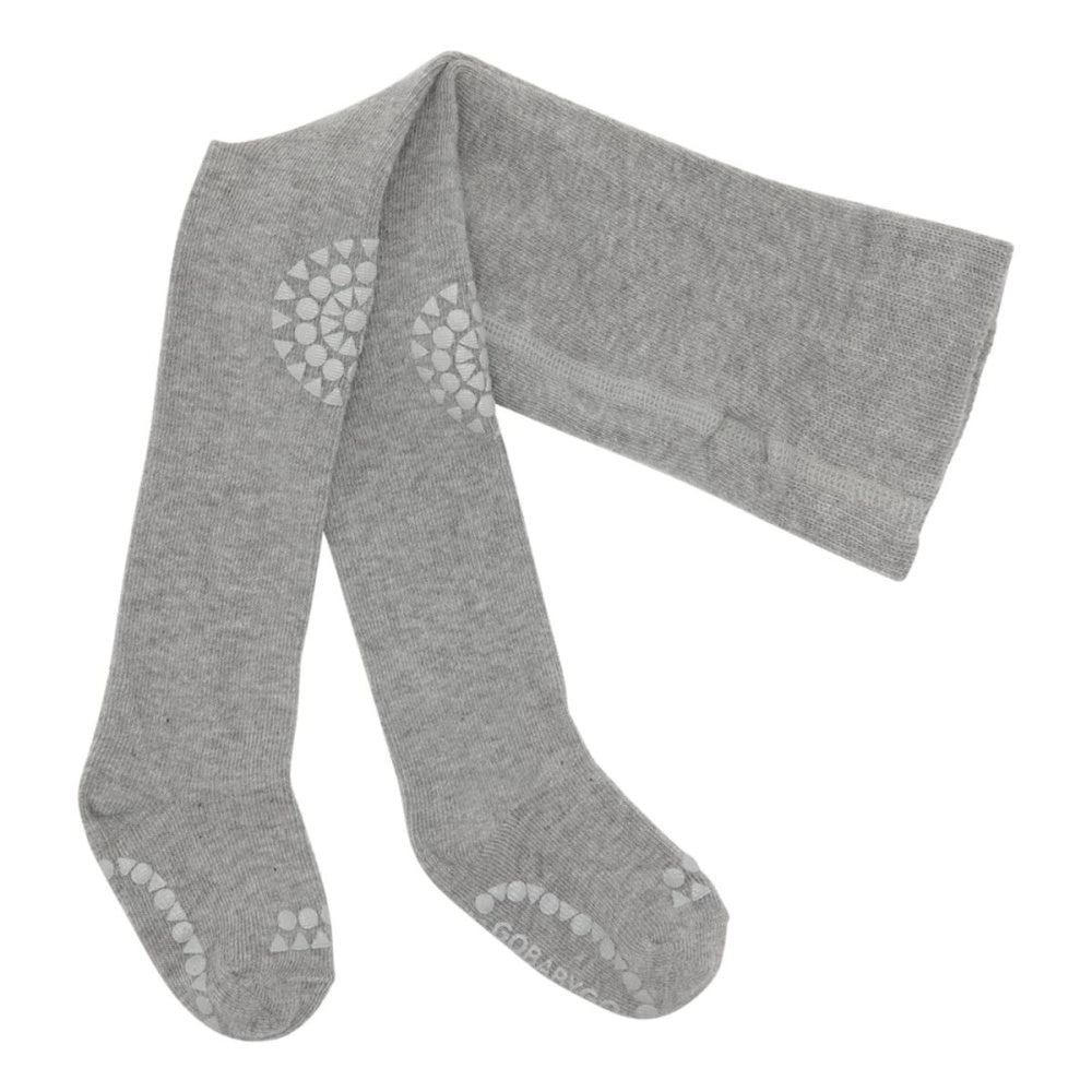GoBabyGo - Strømpebukse Antiskli Organic Grey Melange - Guttelus