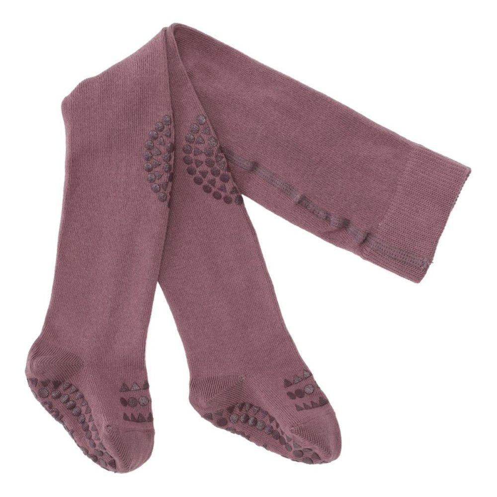 GoBabyGo - Strømpebukse Antiskli Organic Misty Plum - Guttelus