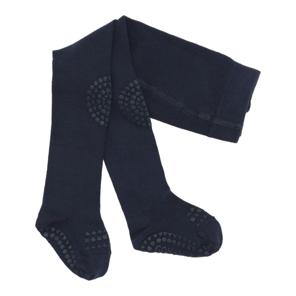 GoBabyGo - Strømpebukse Antiskli Organic Navy Blue - Guttelus