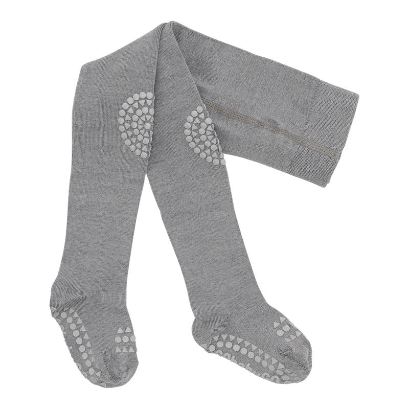 GoBabyGo - Strømpebukse Ull Antiskli Grey Melange - Guttelus.no