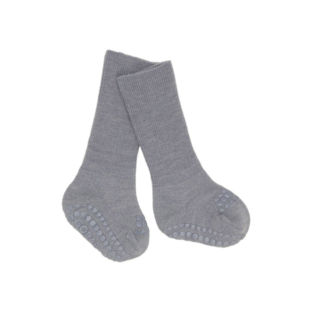 GoBabyGo - Ullsokker Merino Antiskli Grey Melange - Guttelus