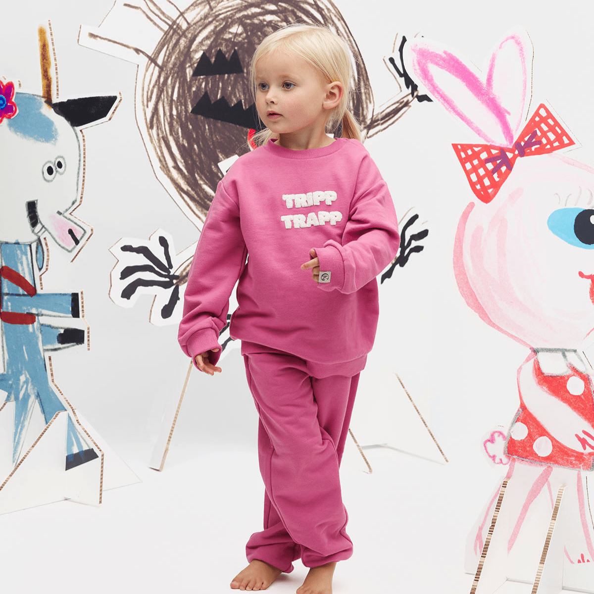 Gullkorn - Joggedress Bukkene Fransk Rosa - Guttelus