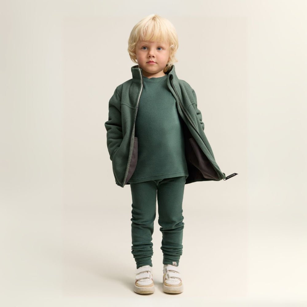 Gullkorn - Jona Fleece-sett Dyp Grønn - Guttelus.no