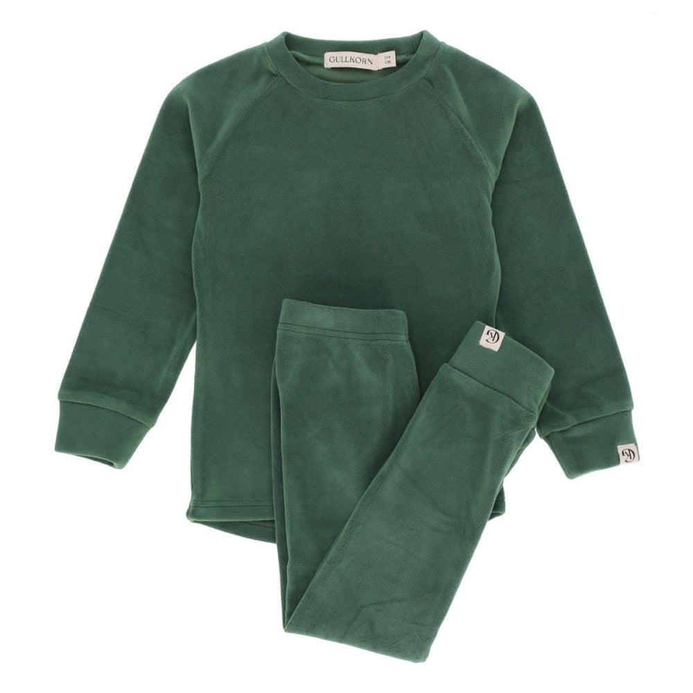 Gullkorn - Jona Fleece-sett Dyp Grønn - Guttelus.no