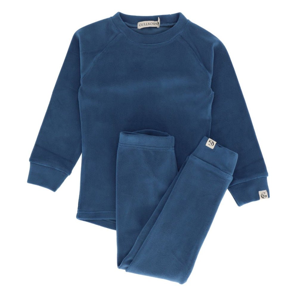 Gullkorn - Jona Fleece-sett Stormblå - Guttelus.no