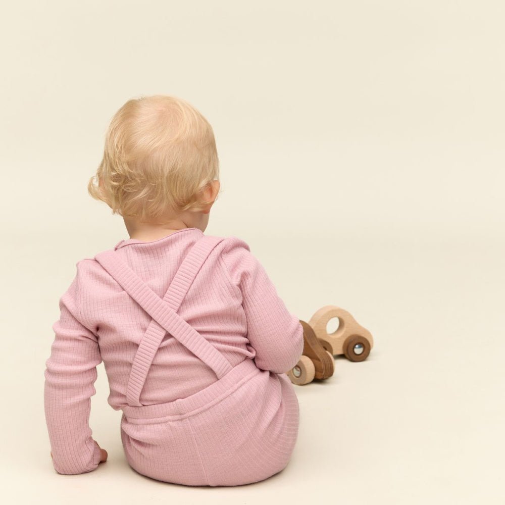 Gullkorn - Longs i Ull med seler Baby Chalk LillaRosa - Guttelus